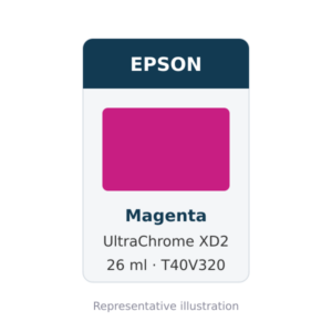 Epson UltraChrome XD2 Magenta Ink Cartridge, 26 ml (T40V320)
