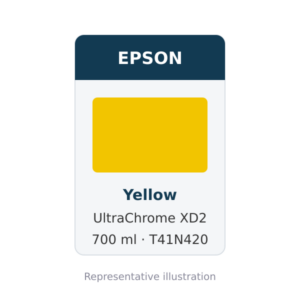 Epson UltraChrome XD2 Yellow Ink Cartridge, 700 ml (T41N420)