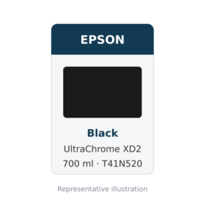 Epson UltraChrome XD2 Black Ink Cartridge, 700 ml (T41N520)