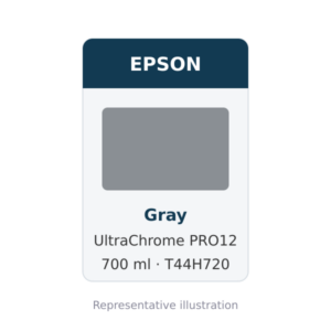Epson UltraChrome PRO12 Gray Ink Cartridge, 700 ml (T44H720)