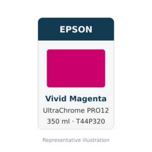 Epson UltraChrome PRO12 Vivid Magenta Ink Cartridge, 350 ml (T44P320)