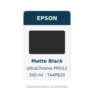 Epson UltraChrome PRO12 Matte Black Ink Cartridge, 350 ml (T44P820)