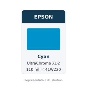 Epson UltraChrome XD2 Cyan Ink Cartridge, 110 ml (T41W220)