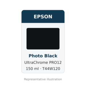Epson UltraChrome PRO12 Photo Black Ink Cartridge, 150 ml (T44W120)