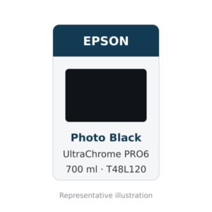 Epson Ultrachrome Pro6 Photo Black Cartridge, 700Ml (T48L120)