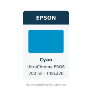 Epson Ultrachrome Pro6 Cyan Cartridge, 700Ml (T48L220)