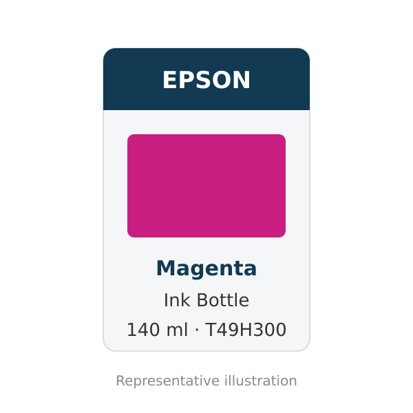 Epson Magenta Ink Bottle, 140 ml (T49H300)