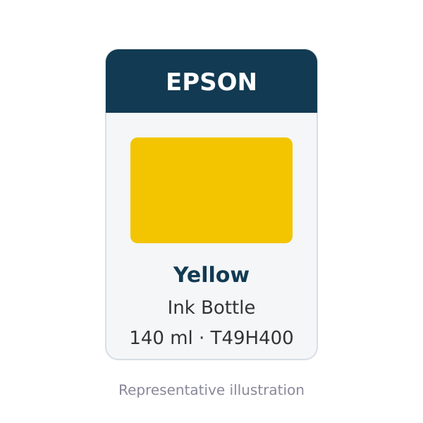 Epson Yellow Ink Bottle, 140 ml (T49H400)