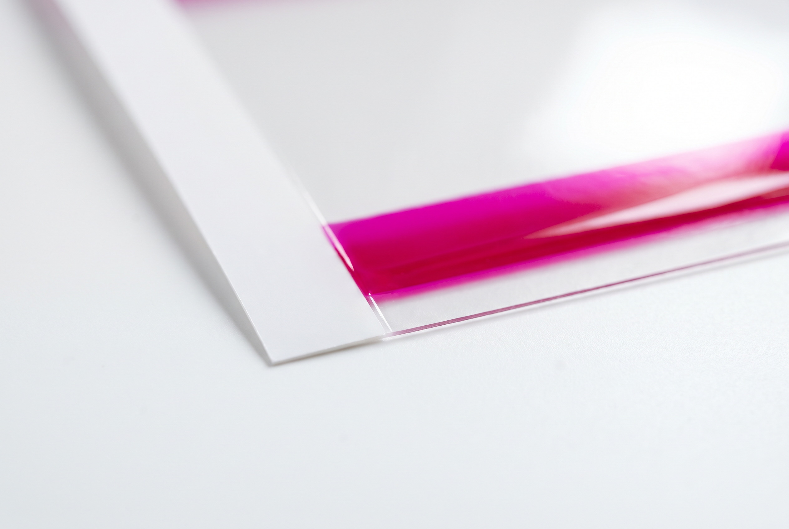 4mil Inkjet Clear Film w/ Side Stripe print closeup
